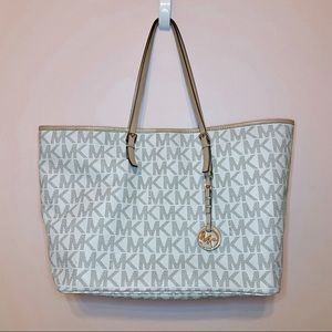Michael Kora Large Tote - cream color